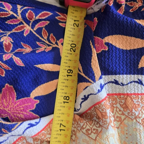 Anthropologie Blue and Pink Floral Tunic - Picture 7 of 13